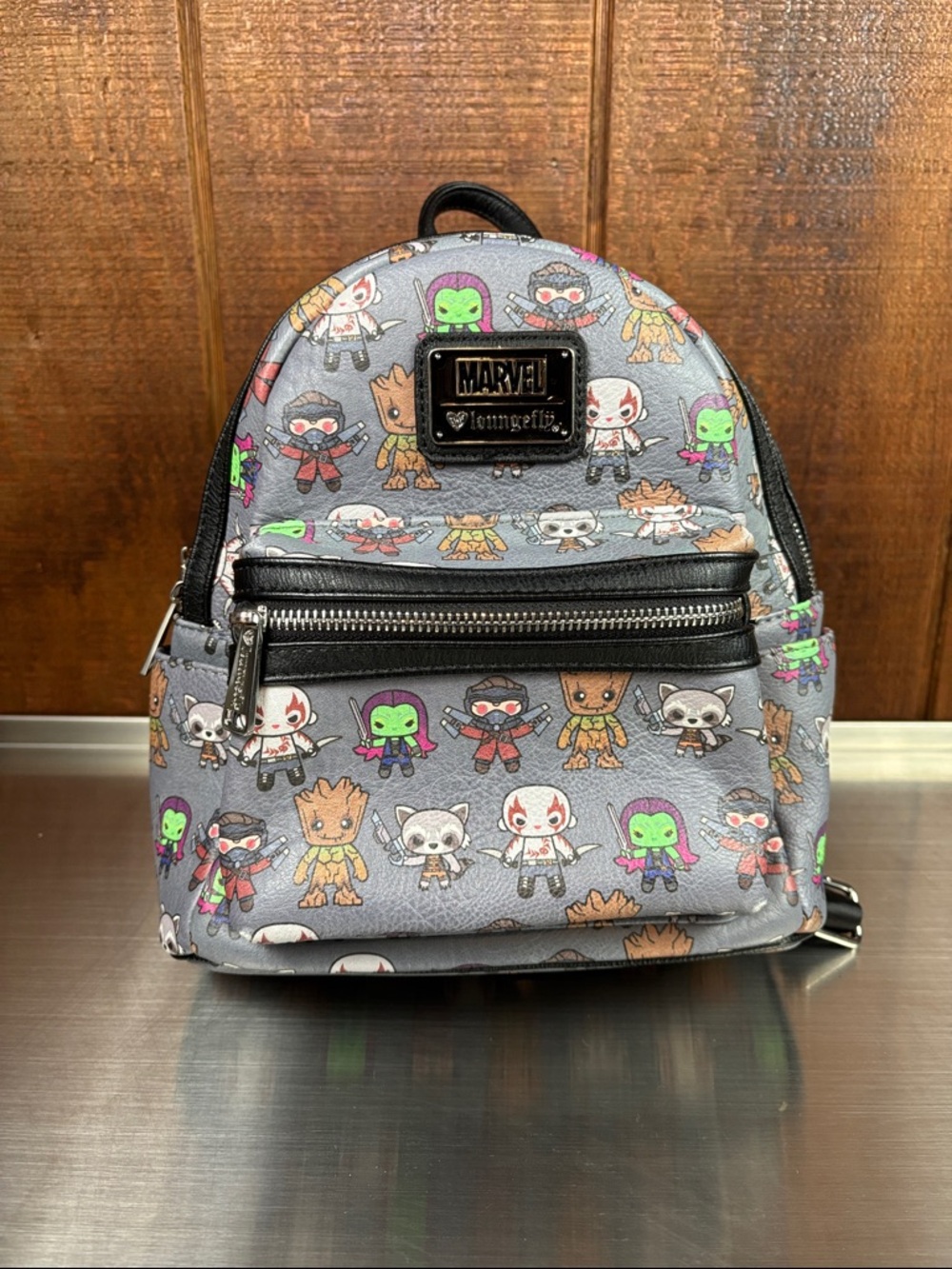 Loungefly Marvel Guardians of the Galaxy Grey & Black Mini Backpack